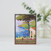  Frans reisbureau Cote d'Azur en Poster Briefkaart (Staand voorkant)