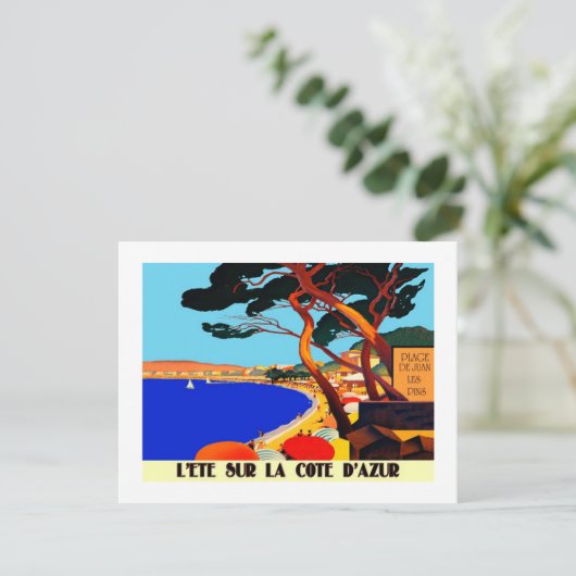  Frans reisbureau Cote D'Azur Feestdagenkaart (Staand voorkant)