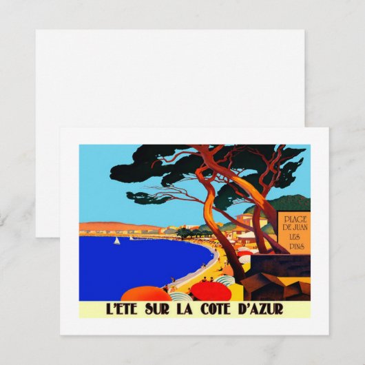  Frans reisbureau Cote D'Azur Feestdagenkaart (Voorkant / Achterkant)