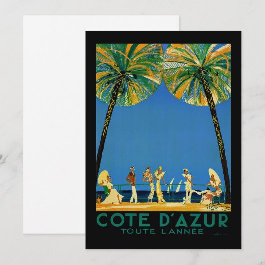  Frans reisbureau Cote D'Azur Feestdagenkaart (Voorkant / Achterkant)