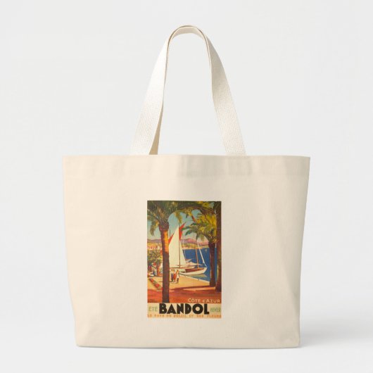  Frans reisbureau Cote D'Azur Grote Tote Bag (Voorkant)
