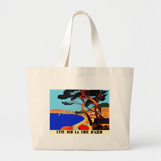 Frans reisbureau Cote D'Azur Grote Tote Bag (Voorkant)