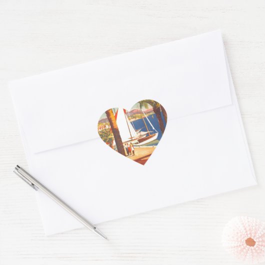  Frans reisbureau Cote D'Azur Hart Sticker (Envelop)