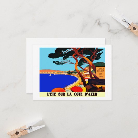  Frans reisbureau Cote D'Azur Kaart (Voorkant / Achterkant in situ)