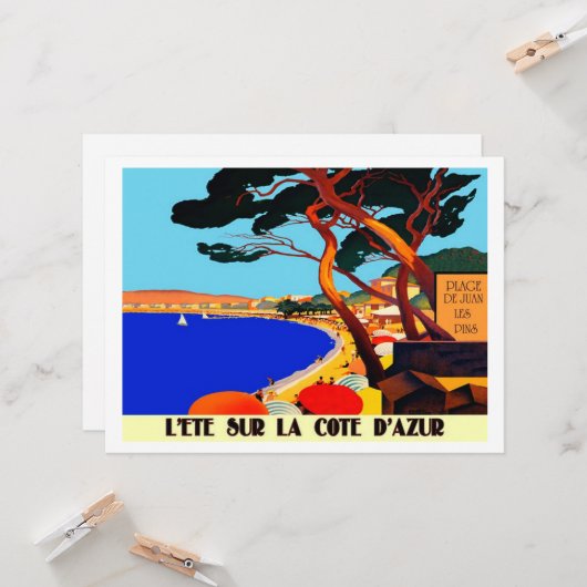 Frans reisbureau Cote D'Azur Kaart (Voorkant / Achterkant in situ)