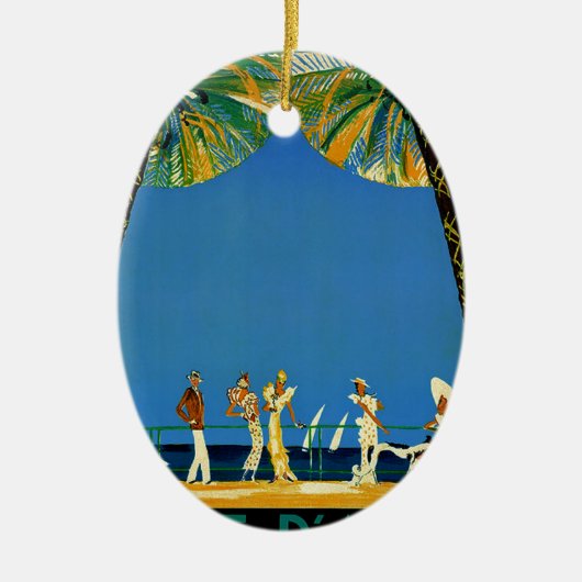  Frans reisbureau Cote D'Azur Keramisch Ornament (Voorkant)