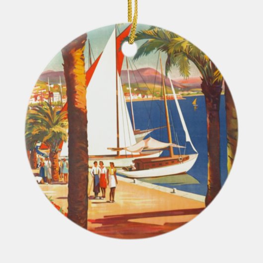  Frans reisbureau Cote D'Azur Keramisch Ornament (Voorkant)
