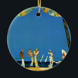 Frans reisbureau Cote D'Azur Keramisch Ornament<br><div class="desc">Franse en Europese reisadvertenties - Bloem,  mensen,  palmbomen,  blauw zee en hemelbeeld</div>