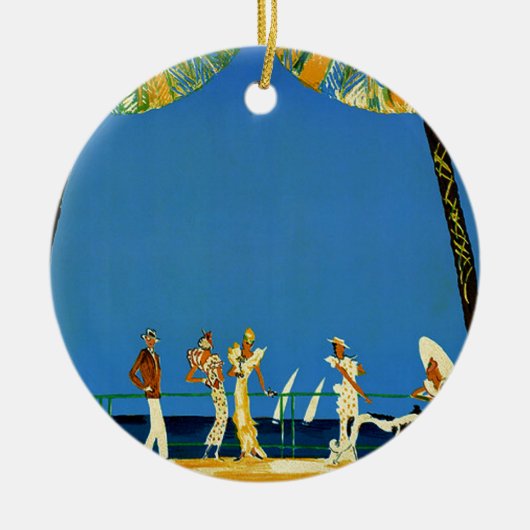  Frans reisbureau Cote D'Azur Keramisch Ornament (Voorkant)