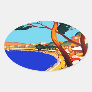  Frans reisbureau Cote D'Azur Ovale Sticker