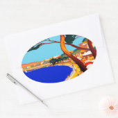  Frans reisbureau Cote D'Azur Ovale Sticker (Envelop)