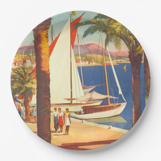  Frans reisbureau Cote D'Azur Papieren Bordje (Voorkant)