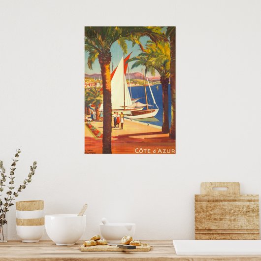  Frans reisbureau Cote D'Azur Poster (Keuken)