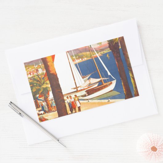 Frans reisbureau Cote D'Azur Rechthoekige Sticker (Envelop)