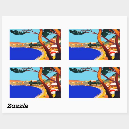 Frans reisbureau Cote D'Azur Rechthoekige Sticker (Vel)