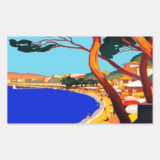  Frans reisbureau Cote D'Azur Rechthoekige Sticker (Voorkant)