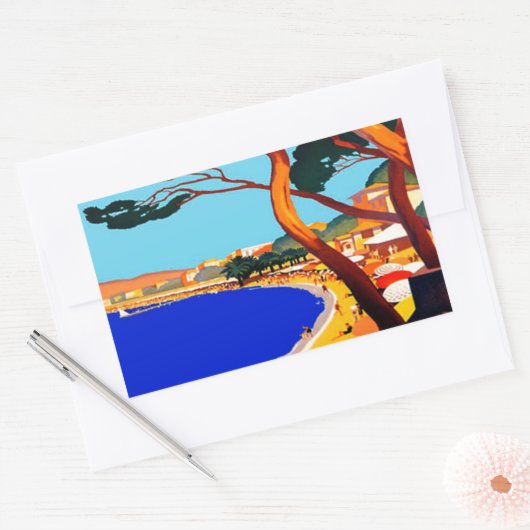 Frans reisbureau Cote D'Azur Rechthoekige Sticker (Envelop)