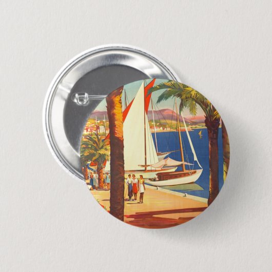  Frans reisbureau Cote D'Azur Ronde Button 5,7 Cm (Voorkant /achterkant)
