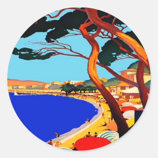  Frans reisbureau Cote D'Azur Ronde Sticker (Voorkant)