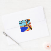  Frans reisbureau Cote D'Azur Vierkante Sticker (Envelop)