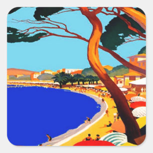  Frans reisbureau Cote D'Azur Vierkante Sticker