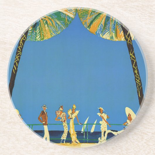  Frans reisbureau Cote D'Azur Zandsteen Onderzetter (Voorkant)