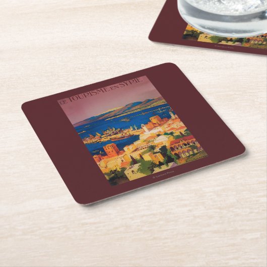 Frans reisposter, Toerisme in Syrië Kartonnen Onderzetters (Schuin)