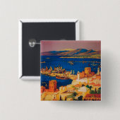 Frans reisposter, Toerisme in Syrië Vierkante Button 5,1 Cm (Voorkant /achterkant)