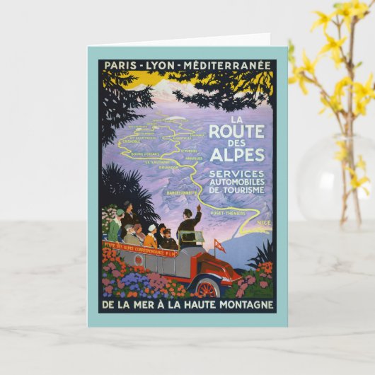  Frans Reizen Poster Kunst Kaart (Gele Bloem)