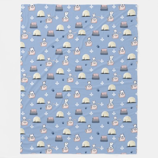 Frans Reizen Westies KiniArt Fleece Deken (Voorkant)