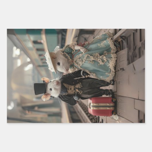  Frans Reizende Muizen Decoupage Inpakpapier Vel (Voorkant 2)