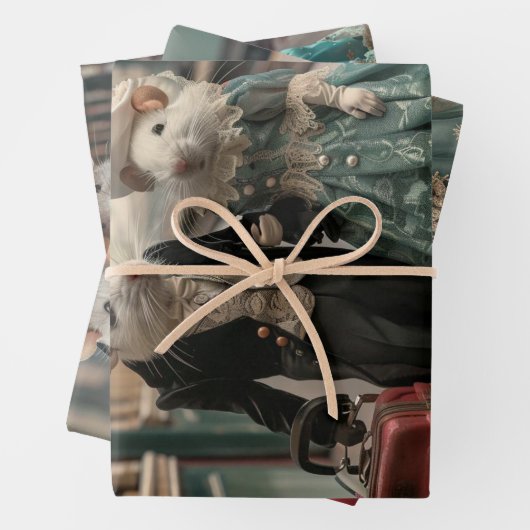  Frans Reizende Muizen Decoupage Inpakpapier Vel (In situ)