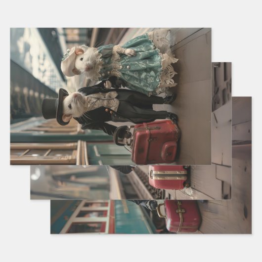 Frans Reizende Muizen Decoupage Inpakpapier Vel (Set)