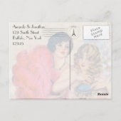  Frans Retro Paris bedankt Briefkaart (Achterkant)