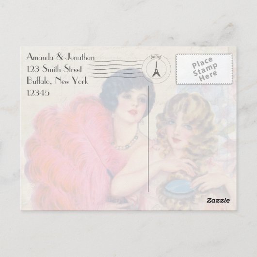  Frans Retro Paris bedankt Briefkaart (Achterkant)