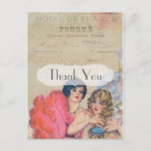  Frans Retro Paris bedankt Briefkaart (Voorkant)