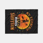 Frans Rides Shotgun Franse Bulldog Lover Hallow Fleece Deken (Voorkant (Horizontaal))