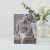 Frans Risque Deco Vrouw Foto Briefkaart (Staand voorkant)