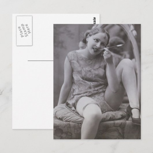 Frans Risque Deco Vrouw Foto Briefkaart (Voorkant / Achterkant)