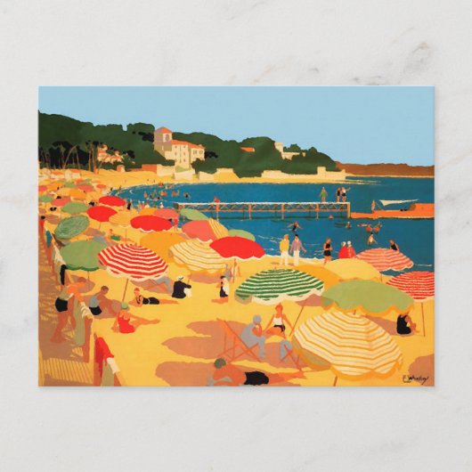  Frans Riviera Beach Briefkaart (Voorkant)