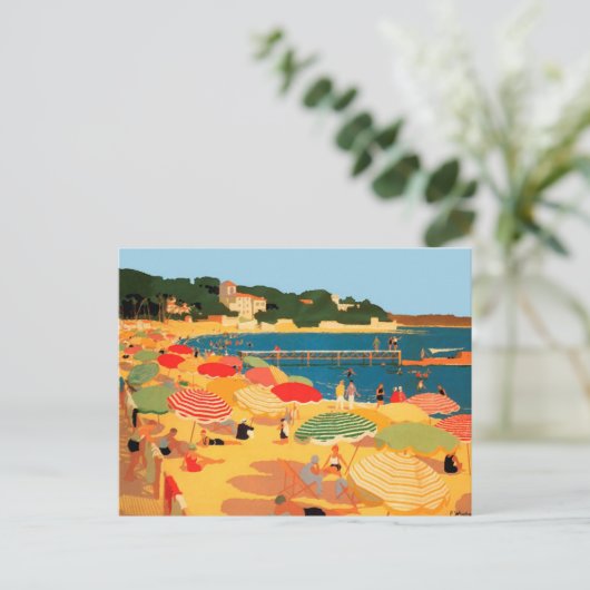 Frans Riviera Beach Briefkaart (Staand voorkant)