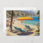 Frans Riviera Beach Briefkaart (Voorkant / Achterkant)