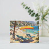 Frans Riviera Beach Briefkaart (Staand voorkant)