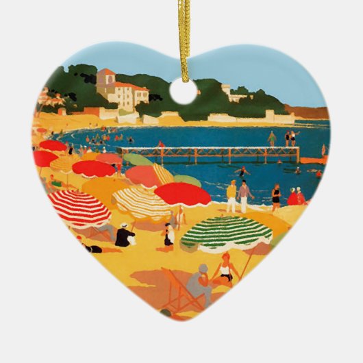 Frans Riviera Beach Keramisch Ornament (Voorkant)
