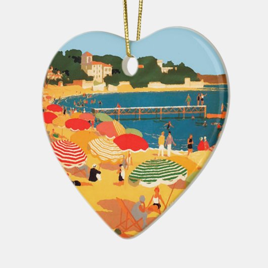 Frans Riviera Beach Keramisch Ornament (Links)
