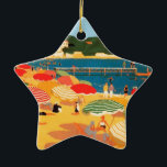 Frans Riviera Beach Keramisch Ornament<br><div class="desc">Frans toeristisch reclamewezen</div>