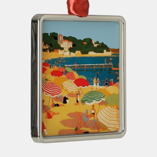  Frans Riviera Beach Metalen Ornament (Rechts)