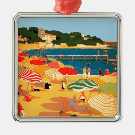  Frans Riviera Beach Metalen Ornament (Voorkant)