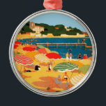 Frans Riviera Beach Metalen Ornament<br><div class="desc">Frans toeristisch reclamewezen</div>