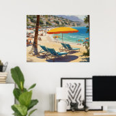  Frans Riviera Beach Poster (Thuiskantoor)